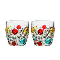 Creative Colored Dot Glass ถ้วยน้ำสีประดิษฐ์ Ins Contrast Whisky Cup ถ้วยไวน์ต่างประเทศ Cup