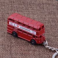 YUANYOUXIA ประณีต โมเดลรถเมล์แดง ฉันรักลอนดอน ของที่ระลึก พวงกุญแจ ที่ใส่กุญแจ พวงกุญแจ