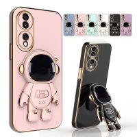 Astronaut Fold Bracket Plating Phone Cover For Honor 70 80 GT 50 Pro 8X 9X 10 20 30 X8 X7A X8A Magic 5 Lite 4 Pro X9A Soft Case Phone Cases