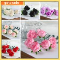 GOTORADE 20/50pcs งานฝีมือ DIY ของขวัญวันแม่ ดอกไม้ ตกแต่งงานแต่งงาน หัวดอกไม้ กุหลาบประดิษฐ์ ช่อดอกไม้ปลอม