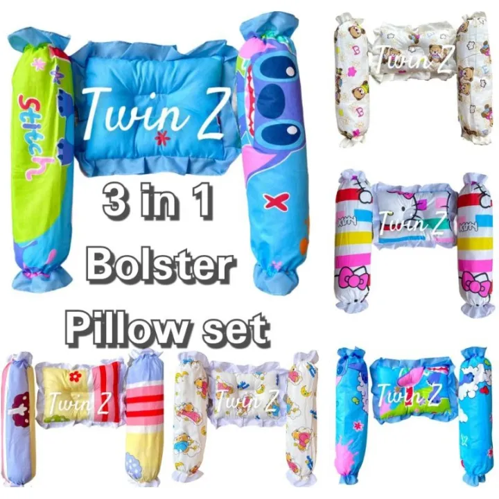 3 in 1 BABY BOLSTER/PILLOW set with clear bag (fiberfilled) Lazada PH