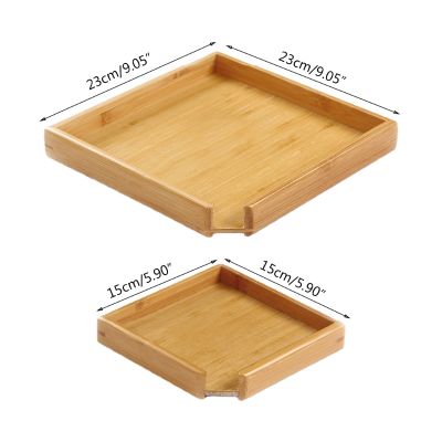 50LB Square Wooden Serving Tray Wood Plate Tea Food Dish Drink Platter Multipurpose Dinner Beef Steak Fruit Snack Tray Board