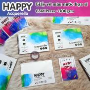 HCMSổ Giấy Vẽ Màu Nước Happy Họa Sĩ 300gsm Size A6A5A4 phù hợp với màu