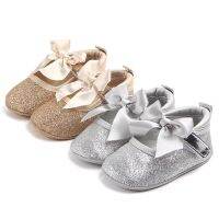 Baby Girls Shoes Rubber Soft Soles Non-slip Spring Autumn Butterfly Knot Fashion Newborns Crib First Walkers Princess Shoes