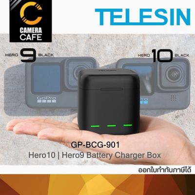 TELESIN Battery Charging Box for Hero 10 Hero 9 GP-BCG-901 Gopro Hero10 Hero9 แท่นชาร์ต 3 ก้อนพร้อมช่องใส่เมมโมรี่การ์ด