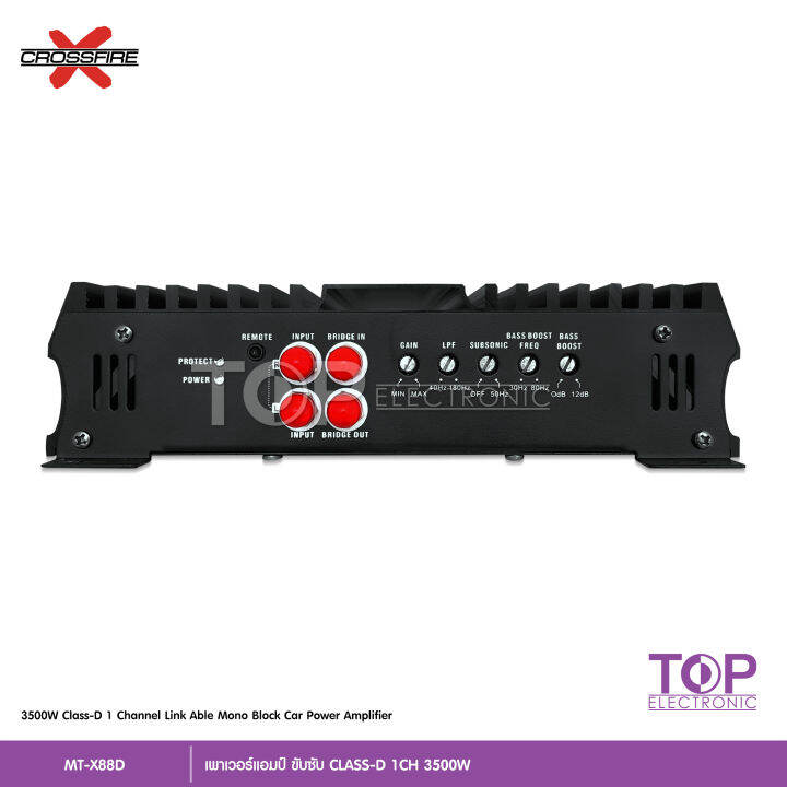 top-crossfire-x-เพาวเวอร์แอมป์รถยนต์-มาทาดอร์-รุ่น-mt-x88d-สุดยอดพาวเวอร์แอมป์คลาสดีกำลังขับ-3500w-แรงมากๆ-ราคาประหยัดสุดๆ-ขับซับ-10-12-แม่เหล็ก220ได้