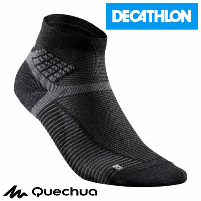 ถุงเท้าเดินป่า ถุงเท้าสั้น ถุงเท้า รุ่น HIKE500 สีดำ ส่งภายใน 24 ชม. QUECHUA ระบายอากาศดี DECATHLON จำนวน 2 คู่
