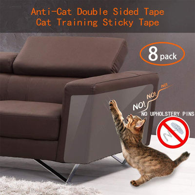 20218pcsSet Cat Scratch Protector Tape Deterrent Anti Scratch Durable Sticker Clear Protector Sofa Cats Pet Training Seats