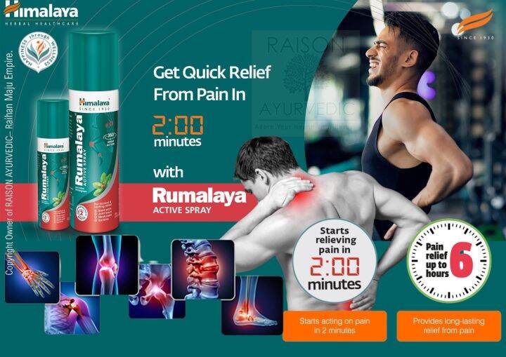 Himalaya Rumalaya Spray Suitable for Back Pain, Joints Pain, Neck pain, Knee Pain, Shoulder