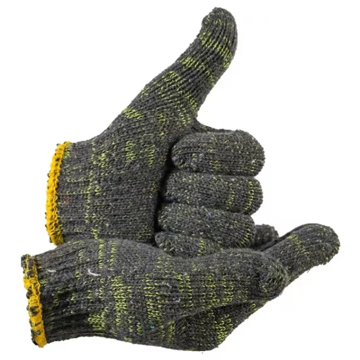 1 Pairs Knitted Gloves Heavy Duty Construction Handling Special Cotton