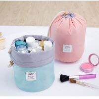 กระเป๋าเครื่องสำอางแฟชั่น Tas Kosmetik กันน้ำทรงกลมสำหรับผู้หญิงผู้จัดแต่งหน้าท่องเที่ยวชุดอุปกรณ์เครื่องอาบน้ำอุปกรณ์จัดเก็บกล่องสุภาพสตรี