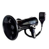 Power Portable Volume Control Bullhorn Voice Siren Alarm Modes Megaphone Speaker with and Strap Black Megaphones