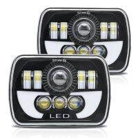 5X7 7X6 Inch Headlights Rectangular Head Light with DRL High Low Sealed Beam Lights for Wrangler YJ XJ