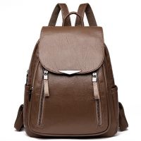 Backpack Women Leather School Bags For Teenage Girls  Fashion Large Capacity Travel Feminina Leather Shoulder Backpack Bag