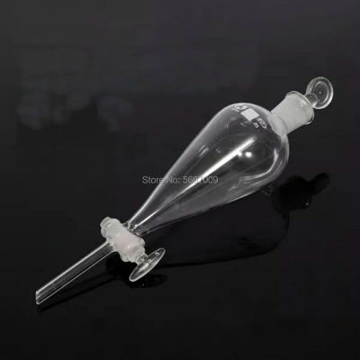 2pcspack Lab 125ml pear-shaped separatory funnel, Separating Funnel pear shape with ground-in glass stopper