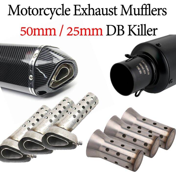25 51mm Motorcycle Exhaust Pipe Mufflers Silencer DB Killer For