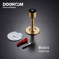 Dooroom ทองเหลืองประตูหยุดหลุมฟรีห้องน้ำกันชนประตูหนักชั้นติดผนังกันชนที่ไม่ใช่แม่เหล็กผู้ถือประตูจับ