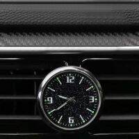 ▼∏℡ Analog Display Accessories Pocket Quartz Car Clock Air Vent Clip Luminous Mini Auto Interior Universal Ornament Watch Round