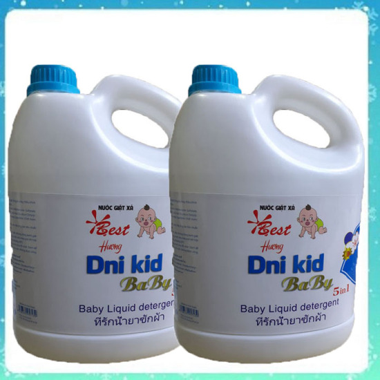 Combo 2 can nước giặt xả dni-kid trẻ em 3600ml chai-là mềm vải-diệt khuẩn - ảnh sản phẩm 1