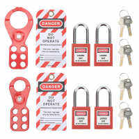 Lockout Tagout Kit ชุดล็อคกลอนนิรภัยฉนวนกันความร้อนที่ดีเยี่ยมสำหรับอุปกรณ์อุตสาหกรรม