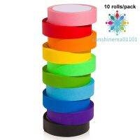 [NEW EXPRESS]♗ SM01 10 Pcs of Colors 20m Colored Masking Tape Rainbow Color Easy Tear Home Decoration Office Supplies