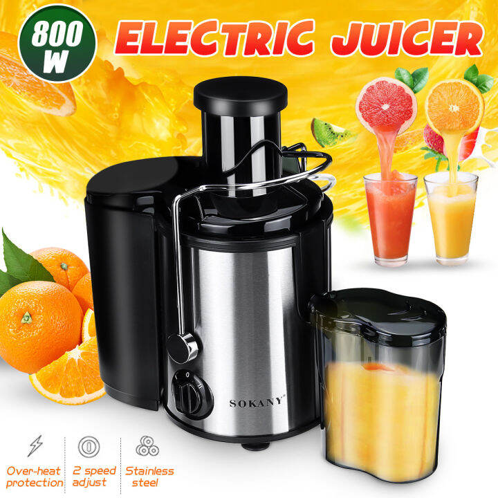 Sokany 800W Electric Juicer Wide Mouth Fruit Vegetable Blender Mixer