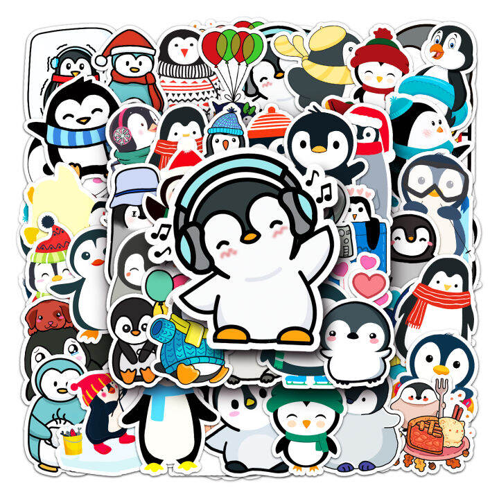 50Pcs Adorable Penguin Original Stickers Phone Case Laptop Guitar ...