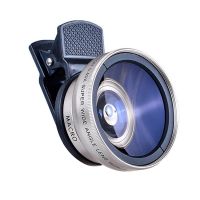 37mm 2 in 1 Mobile Phone Lens 0.45X 49UV Wide Angle Lens with 15X Macro Lens HD Camera Lenses Universal Clip for Most Smartphone