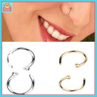 GQBN44V3 2 pairs 8mm Unisex คลิปบน มีเสน่ห์ ปลอม ไม่เจาะ เครื่องประดับสำหรับร่างกาย ห่วงจมูก แหวนจมูก