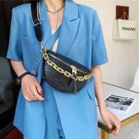 --238812Womens bag❁ Chain inclined shoulder bag bag female 2023 chest restoring ancient ways the new tide fashion bag popular embossing stone grain purse single shoulder bag