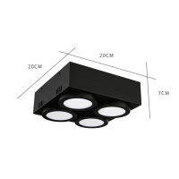 Surface mounted downlight 28W 40W square high color rendering four-head ceiling downlight indoor lighting