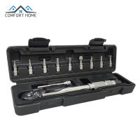 BSIDE 11Pcs 1/4 "Preset Torque Wrench Set With Bits Extension Rod Adjustable Quick Release Ratchet Wrench Repair Tool