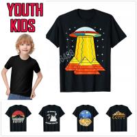 2023 new100 Cotton Youth Kids Ancient Egyptian Pyramids Aliens Space UFO Science Fiction T-Shirt For T Shirt Tops Boy Girl Tee