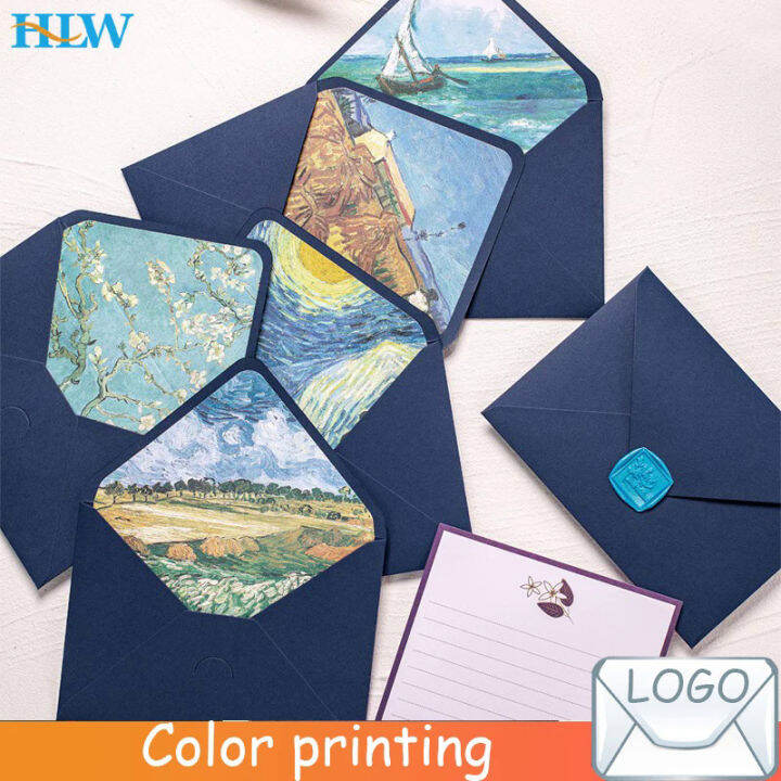 10pclot Blue Series R Envelope Classic Van Gogh Oil Painting Envelope ...