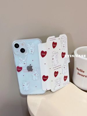 ฝาพับด้านบน iphone เชลล์ Magnetic flip love rabbit iPhone14proamx Apple 13 mobile phone case 1412 all-inclusive soft 11 female