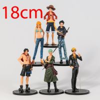 6ชิ้น/ชุดหนึ่งชิ้น Luffy Nami Ace Sanji Zoro การสะสมหุ่นพีวีซีโมเดลคริสต์มาส