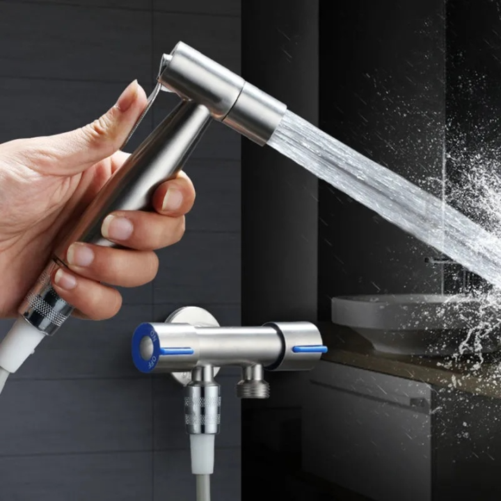 Handheld Toilet Faucet Sprayer Held Stainless Steel Sprayer Hand Bidet Spray Bathroom Self