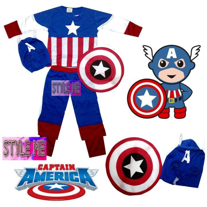 Captainn Americaa Costume for Baby and Kids Superhero/ Halloween Costumes Lazada PH