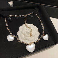 Hot brand luxury jewelry Top quality womens pearl necklace Heart pendant letter necklace Anniversary gift banquet accessories