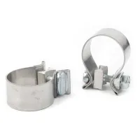 2pcs/Pair Universal Chrome Motorcycle 1.75 inch Exhaust Muffler Clamp For Harley Davidson Stainless Steel Haberdashery