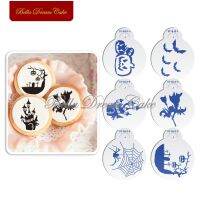 Halloween Glost Pumpkin Cookies Stencils Fondant Chocolate Cake Mold Coffee Stencil Template Cake Decorating Tool Bakeware