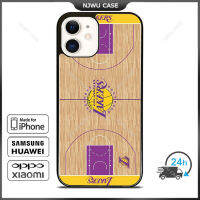 La Lakers Basketball Field Phone Case for iPhone 14 Pro Max / iPhone 13 Pro Max / iPhone 12 Pro Max / XS Max / Samsung Galaxy Note 10 Plus / S22 Ultra / S21 Plus Anti-fall Protective Case Cover