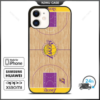 La Lakers Basketball Field Phone Case for iPhone 14 Pro Max / iPhone 13 Pro Max / iPhone 12 Pro Max / XS Max / Samsung Galaxy Note 10 Plus / S22 Ultra / S21 Plus Anti-fall Protective Case Cover