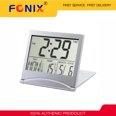 [พร้อมสต็อก] FONIX นาฬิกาปลุกดิจิตอลพับได้นาฬิกาตั้งโต๊ะสถานีอากาศโต๊ะอุณหภูมิเดินทาง Ectronic นาฬิกาขนาดเล็ก