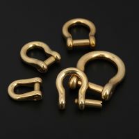 【YF】 1pcs Solid Brass Carabiner D Bow Shackle Slot Screw Removable Fob Key Ring Keychain Joint Connector Buckle Hardware