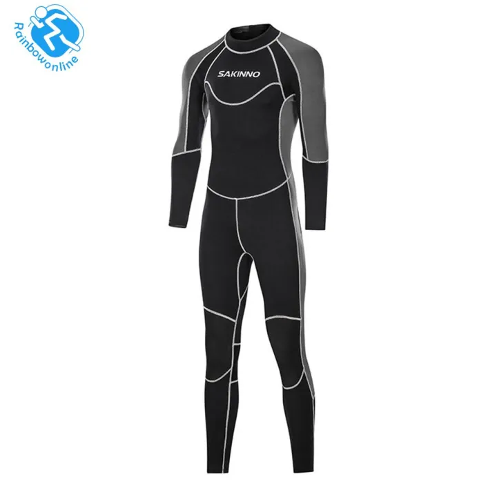 Men Full Wetsuit 3mm One Piece Long Sleeve Warm Keeping Water Sports