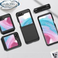 6URONGII พีซีทีพียู สำหรับ Z flip 5 Case ป้องกันการกระแทก บานพับแบบบานพับ ฝาปิดโทรศัพท์ ของใหม่ ชุดเกราะป้องกัน ตัวป้องกันโทรศัพท์มือถือ สำหรับ Samsung Galaxy Z Flip5 โทรศัพท์สำหรับโทรศัพท์