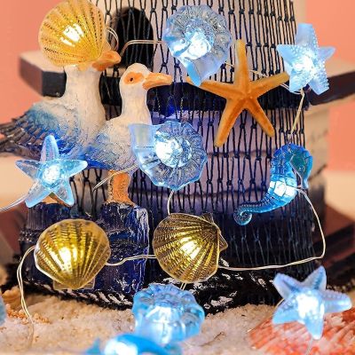 2M 3M Ocean Life LED Opper Wire Lights Strings Bedroom Dormitory Decoration Hippocampus Starfish Party Lighting Waterproof New