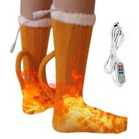 【YD】 Warm Heated Socks Men Heating USB Electric Hiking Camping Fishing Cycling Skiing