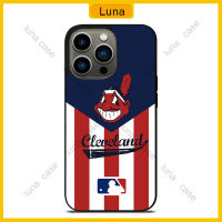 Cleveland Indians Stripe Logo Phone Case for iPhone 14 Pro Max / iPhone 13 Pro Max / iPhone 12 Pro Max / Samsung Galaxy Note 20 / S23 Ultra Anti-fall Protective Case Cover 213